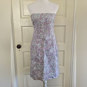 Vintage Ralph Lauren Strapless Floral Midi Dress